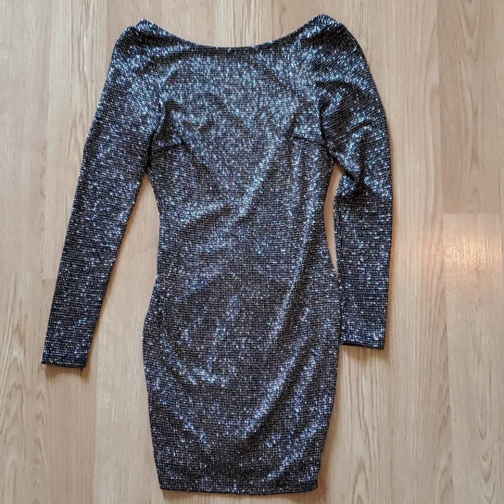 Decked In Glitter Mini Dress